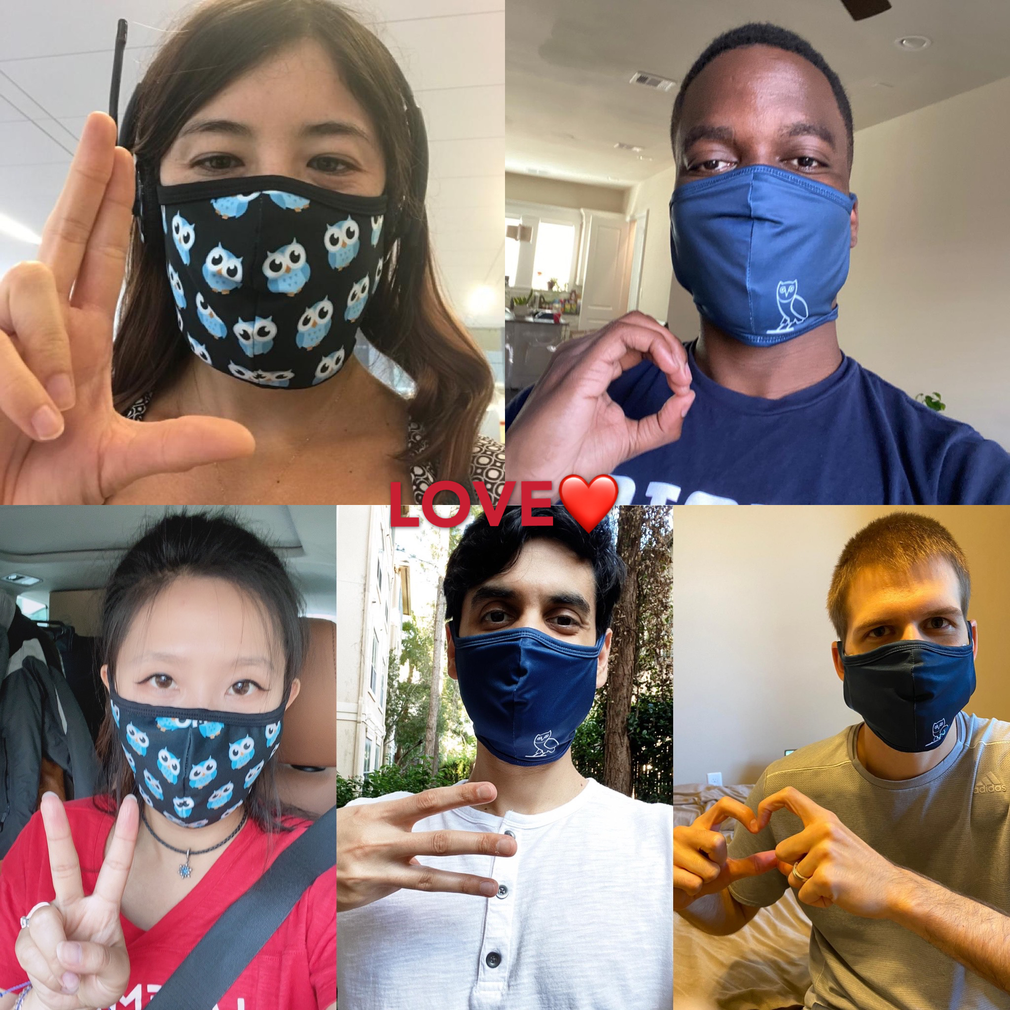 Team Picture with Owl Mask